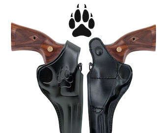 Handmade Leather Colt King Cobra Holster: Customizable OWB Cross Draw