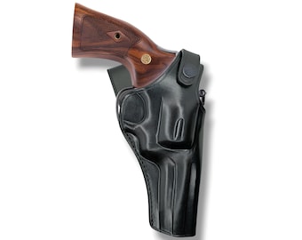 Leather Thumb Break Field Duty Holster: Smith & Wesson N-Frame Model 25 27 29 57 327 610 625 627 629