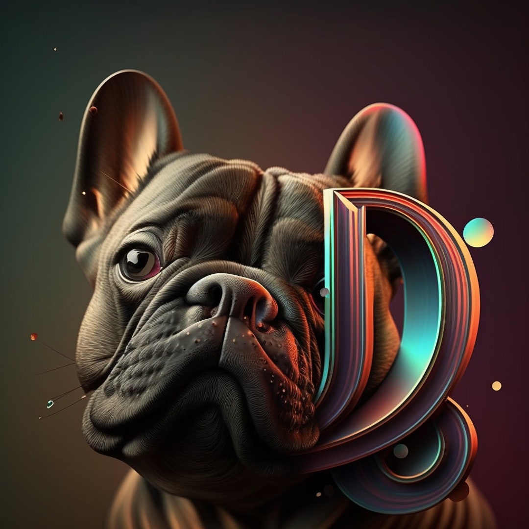 French Bulldog Neon Wallpaper - Etsy