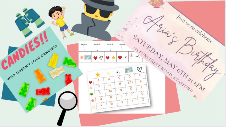 May include: A colorful invitation for a birthday party with the text "Join us to celebrate Aria's Birthday" and details about the date, time, and location. The invitation features a pink and white watercolor background with a floral design.