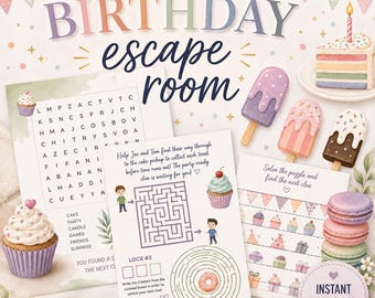 Kids Birthday Escape Room Game | Printable Party Activity (Ages 7–12) | Fun Puzzle Adventure