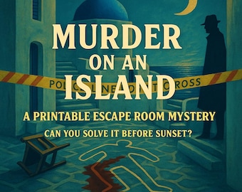 Printable Escape Room: Murder on a Greek Island | True Crime Mystery Game | Game Night for Friends, Family & Office Fun