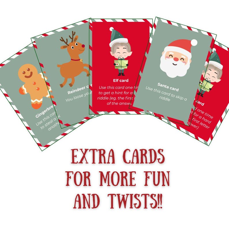 Christmas Riddle Card Game – 50 Printable Holiday Cards for Kids ...