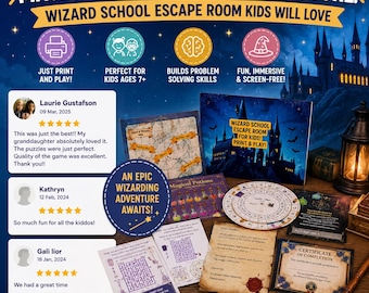Wizard School Escape Room Game: Printable (Instant Download)