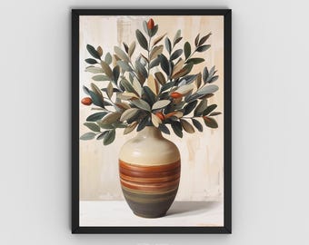 Boho Olive Printable Wall Art, Abstract Floral Photography in Sage Green, Modern Home Decor Poster, Neutral Painting, Digital Download