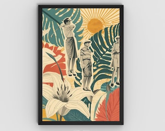 Vintage Golf Printable Wall Art, golf poster, Minimalist Golf Print Poster with Golf Ball Art and Retro Sports Decor, Digital Download