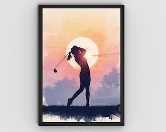 vintage Golf Printable Wall Art, golf poster, Minimalist Golf Print Poster with Golf Ball Art and Retro Sports Decor, Digital Download