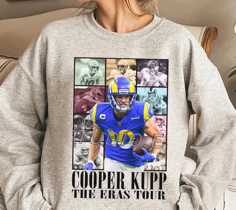 Buy the Mens Blue Los Angeles Rams Cooper Kupp #10 LVI Pullover
