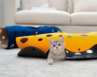 Cat Tunnel Toys Felt, Kitten Toy Pet Play Mat