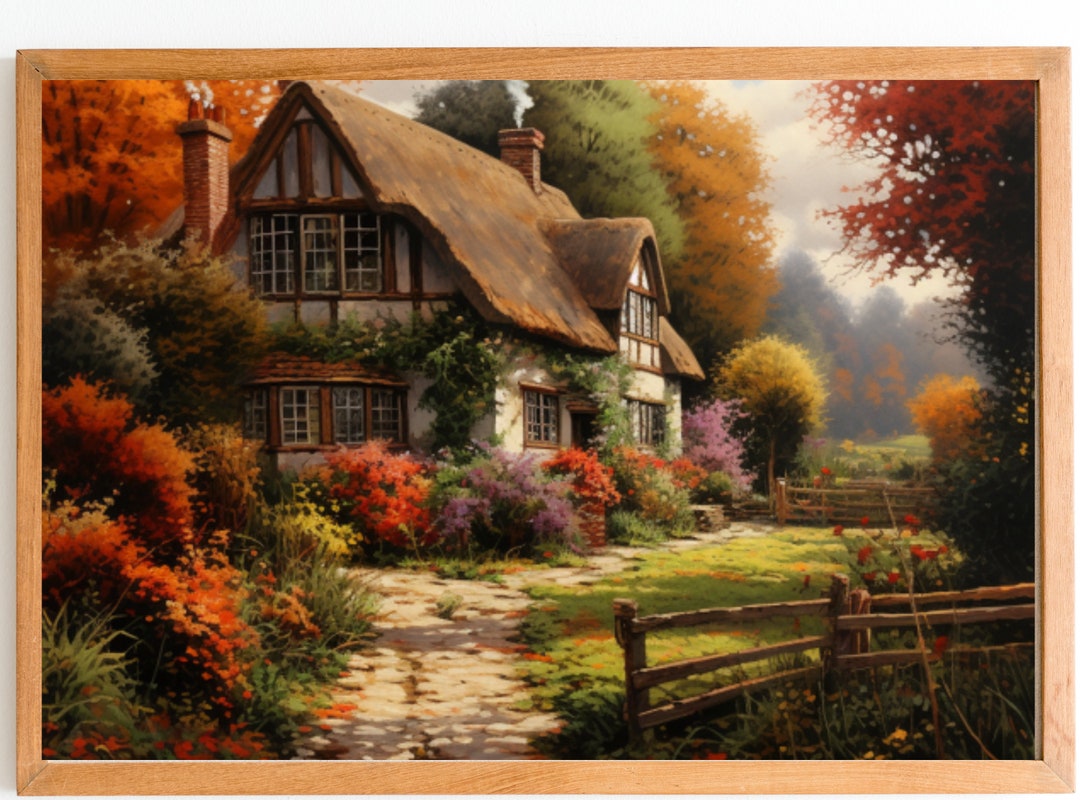 English Vintage Cottage Wall Art Set of 4 Vintage Home Room Cottage