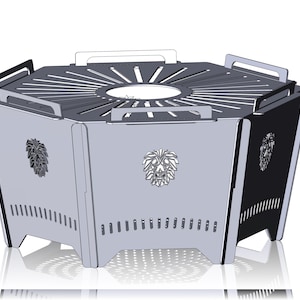 Hexagon Fire Pit Dxf, Dxf Files for Plasma,Fire Pit Portable,Barbecue Fire Pit,Svg Files for Plasma,Collapsiple Fire Pit, Foldable Fire Pit