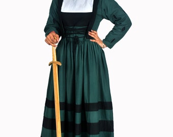 Landsknecht Females Cotton Costume for LARP and Historical Reenactment of The 16th Century German Renaissance Gown