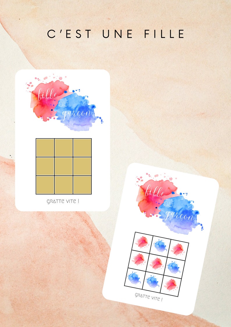 Carte à gratter annonce sexe bébé (Gender Reveal, Fille, Garçon...) image 3