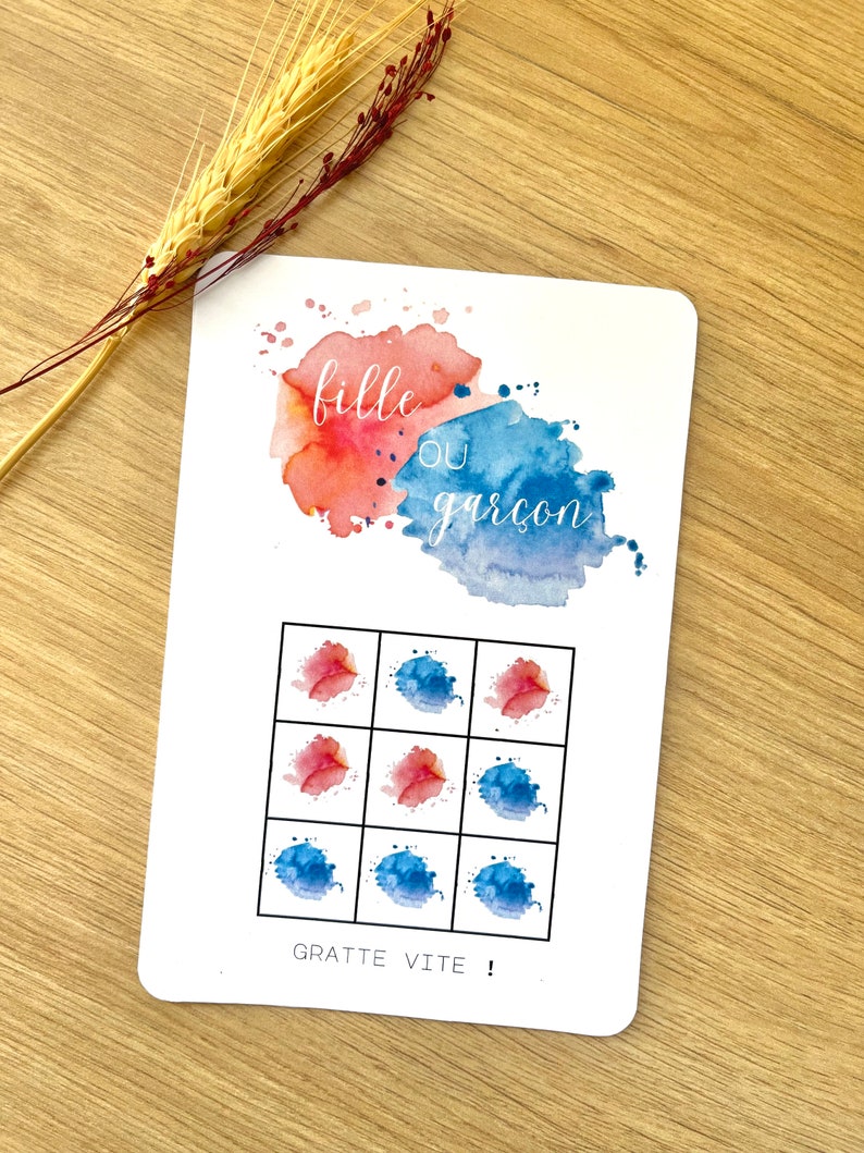 Carte à gratter annonce sexe bébé (Gender Reveal, Fille, Garçon...) image 2