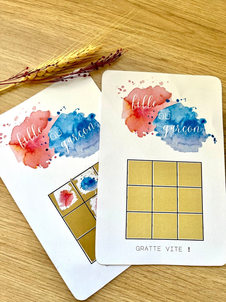 Carte à gratter annonce sexe bébé (Gender Reveal, Fille, Garçon...) image 1