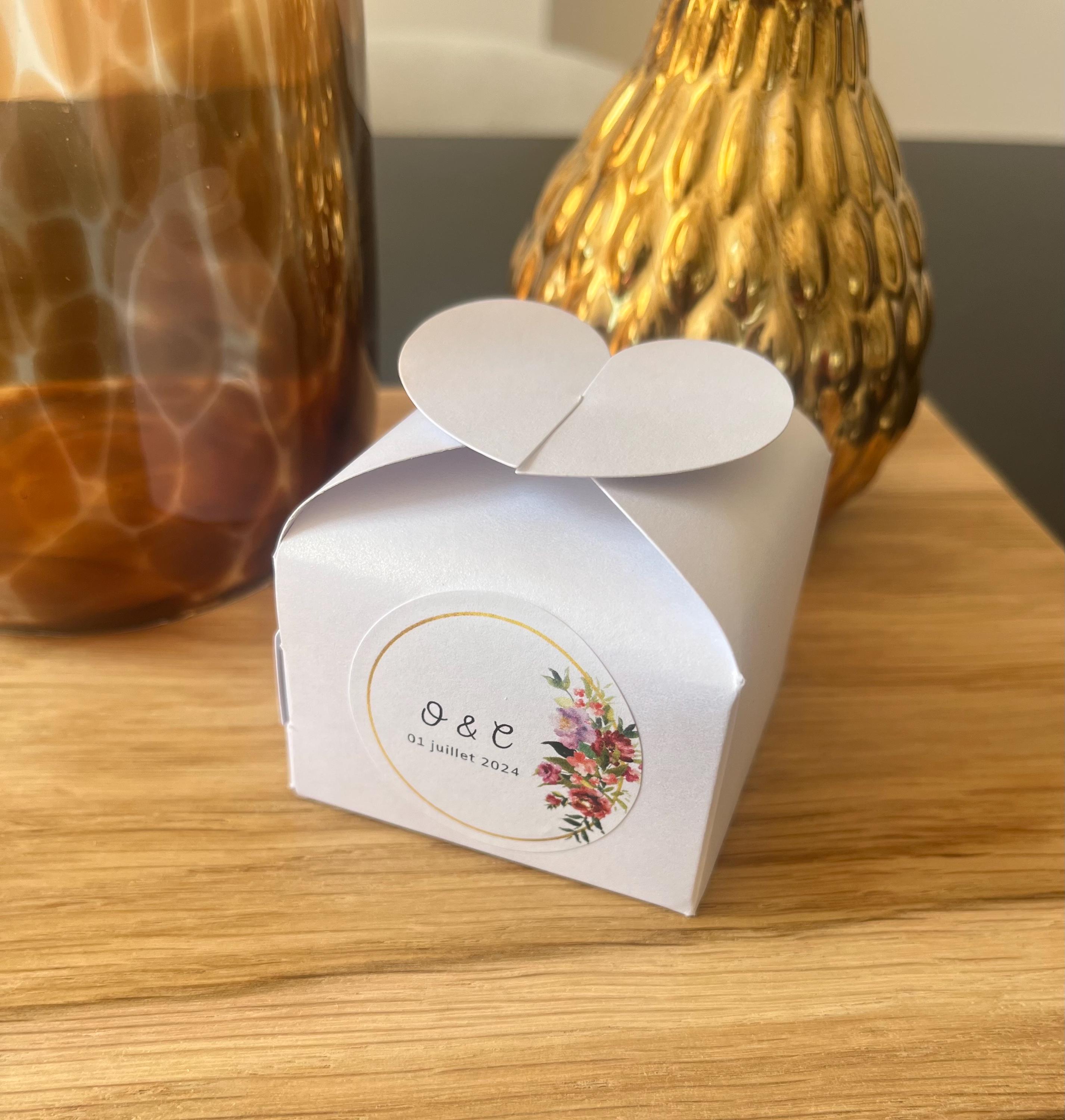 Dragee boxes and personalized label - Gift boxes - dragées, candies, chocolate and others (Wedding, EVJF, Baptism, Birthday...)