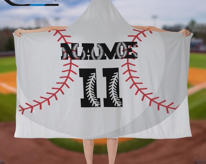 Couverture personnalisée à capuche de baseball, cadeau personnalisé pour joueur de baseball, couverture de baseball, cadeau personnalisé, cadeau pour joueur de baseball, maman de l'équipe