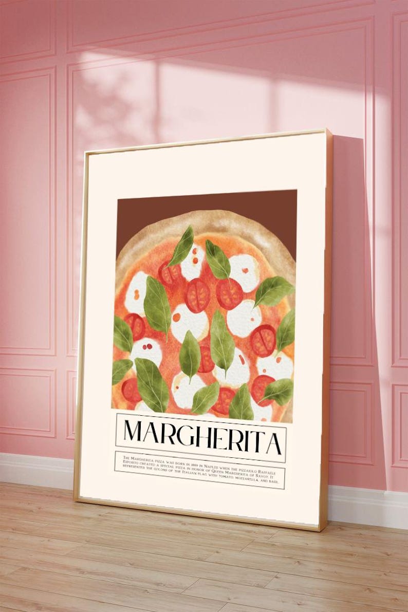 Kitchen Art Print, Italian Kitchen Wall Decor, Pizza Printable Wall Art ...