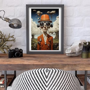 Surreal Digital print, Surreal Man print, Surrealist print, Portrait, Digital print, Digital art, Surreal wall art, home decor, Poster