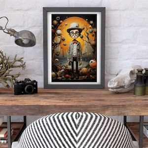 Surreal Digital print, Surreal Man print, Surrealist print, Portrait, Digital print, Digital art, Surreal wall art, home decor, Poster