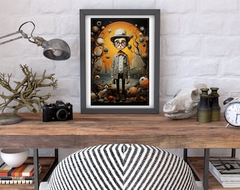 Surreal Man Portrait Print: Digital Wall Art (Digital Download)