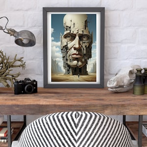 Surreal Digital print, Surreal Man print, Surrealist print, Portrait, Digital print, Digital art, Surreal wall art, home decor, Poster