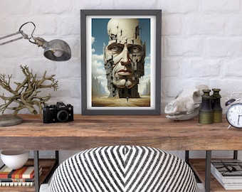 Surreal Man Portrait Print: Digital Wall Art (Digital Download)
