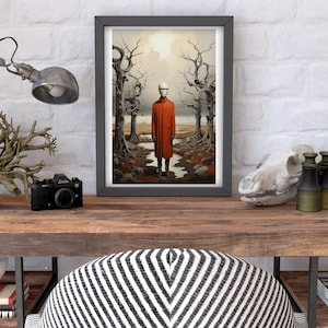Surreal Digital print, Surreal man print, Surrealist print, Portrait, Digital print, Digital art, Surreal wall art, home decor, landscape