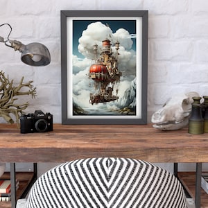 Surreal Digital print, Surreal Pirate Ship print, Surrealist print, Portrait, Digital print, Digital art, Surreal wall art, home decor, art