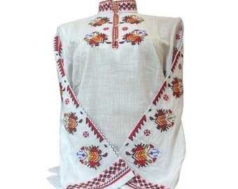 FRAUEN Hemd mit Stickerei, weißes Hemd für Frauen, moderne Bluse, hochwertige Baumwolle, Balkan Designer, tolles Geschenk für Damen, Folk