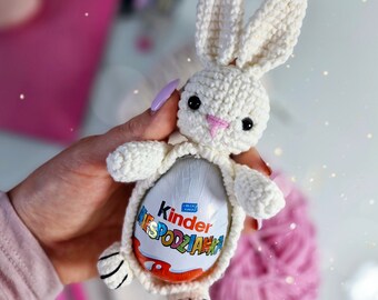 Crochet Bunny with Surprise Egg; Amigurumi; Easter Crochet Patterns; Baby Toy; Toddler Gift; PDF English, Polish