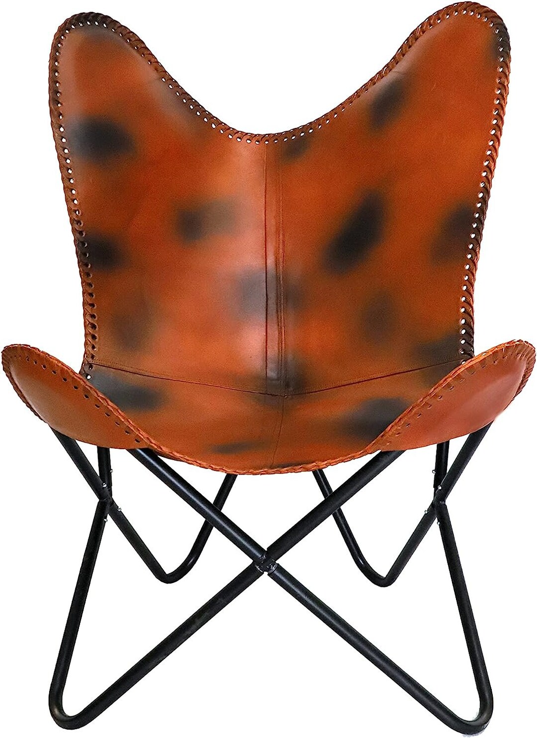 Handmade Leather Living Room Chair Butterfly Chair Tan Side Etsy