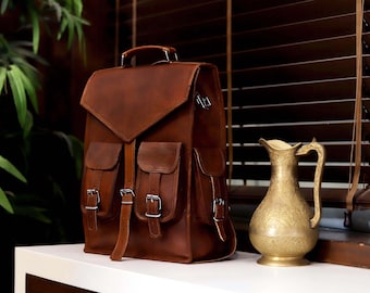 Handmade Leather Backpack ,Laptop backpack, Rucksack backpack, Personalized backpack, Christmas gifts for boyfriend, Mens backpack