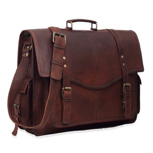 Personalized Genuine Leather Messenger Bag Laptop Bag Shoulder Bag for Women Office Bag Work Briefcase Large Satchel Rustic Bag Gift for Men