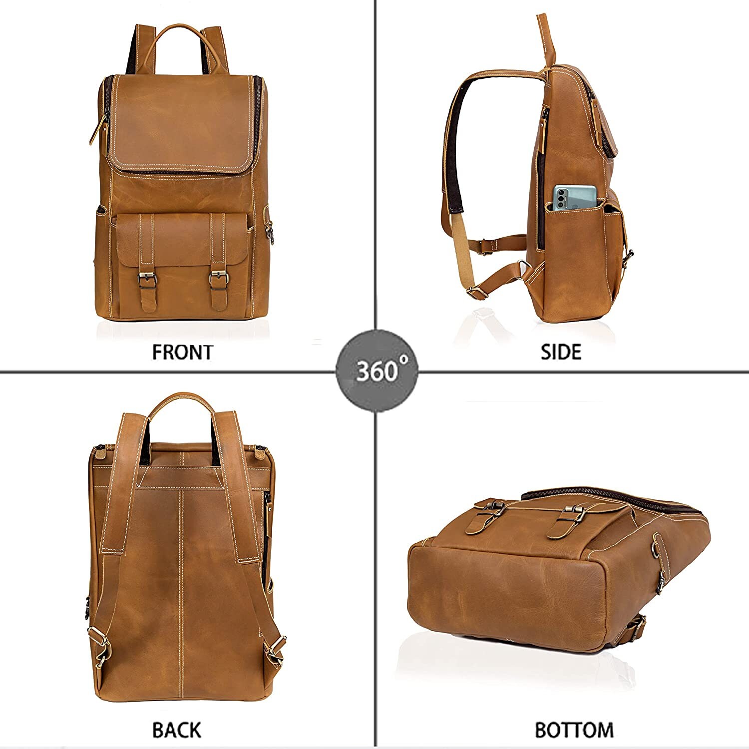 Vintage Leather Backpack Genuine Leather Mens Backpack Etsy