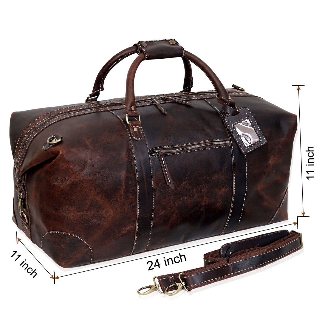 Leather Duffle Bag, Large Travel Bag, Mens Leather Weekend Bag