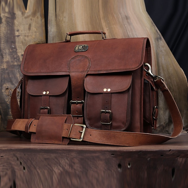 Leather Laptop Bags for men, Leather messenger bags for men, satchel, leather shoulder bag for men, leather college bag, leather school bag