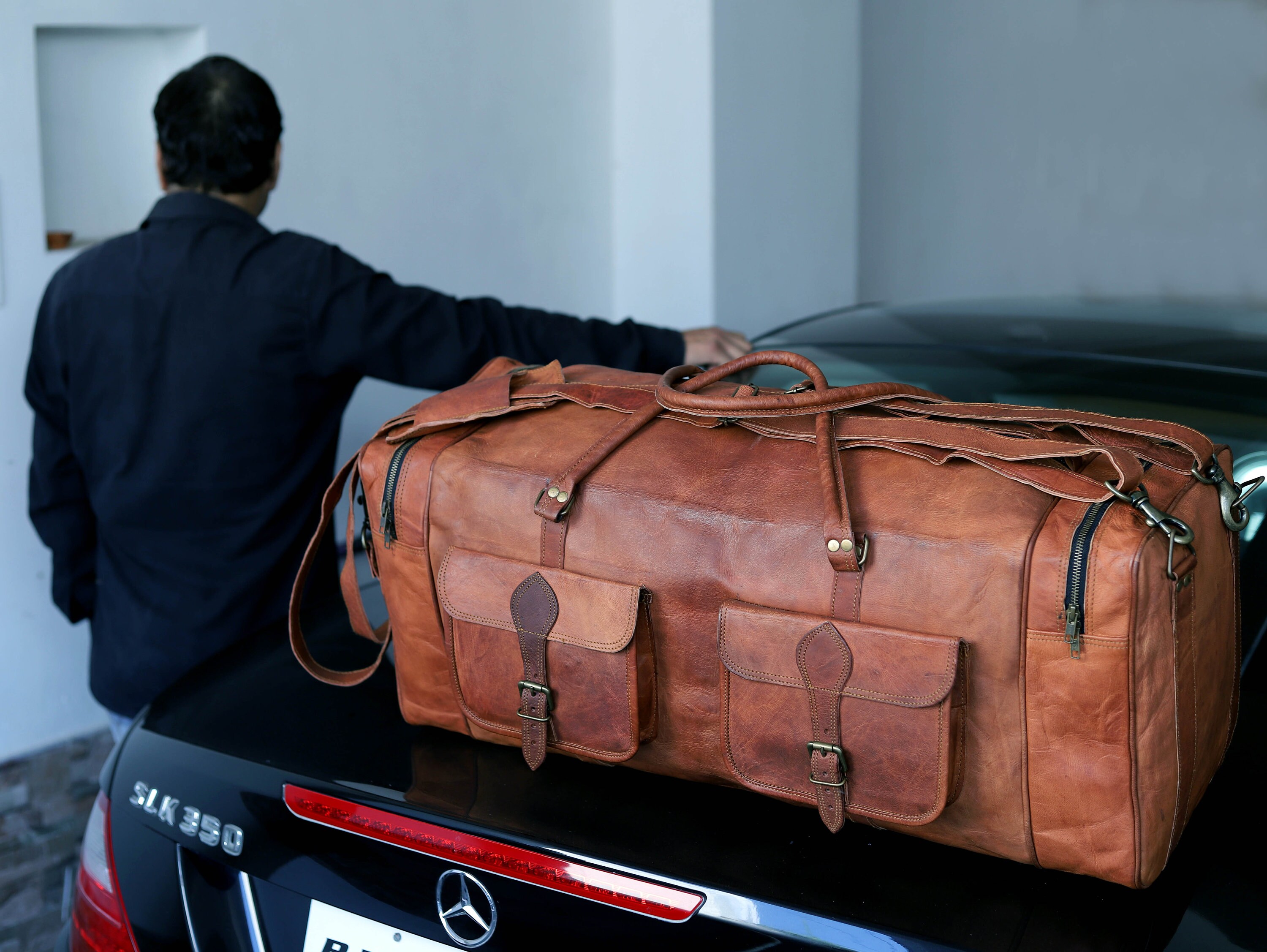 30 inch leather duffle bag 2025