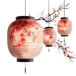Lanterne cinesi acquerello clipart set / 20 file PNG / Cina clipart PNG / Disegni acquerello festivi su sfondo trasparente