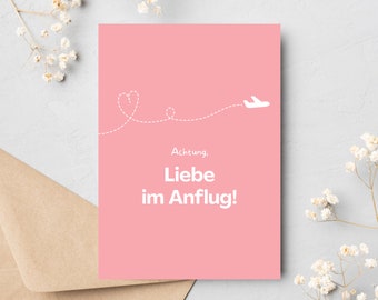 Postkarte Liebe im Anflug || Grußkarte ich bin für dich da || Grußkarte Liebe schenken || Karte du bist nicht allein || Genesungskarte