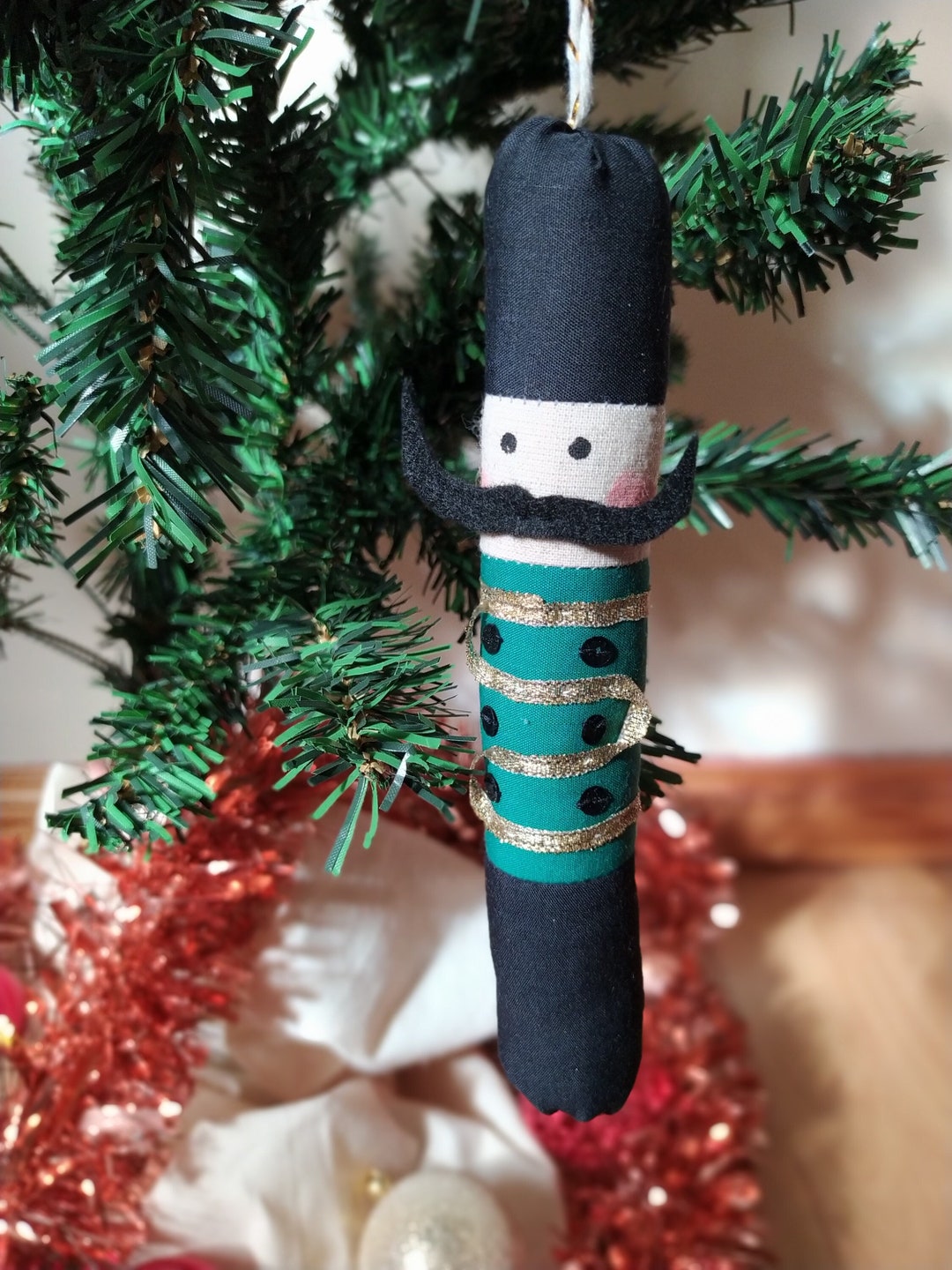 Green Nutcracker Christmas Tree Decorations Hanging Handmade Etsy