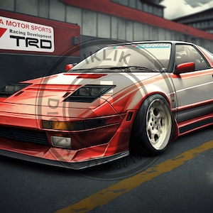 Vintage Car Magic - Toyota MR2 MK1 Digital Art Print - Retro Automobile Wall Decor - Magical Downloadable Art