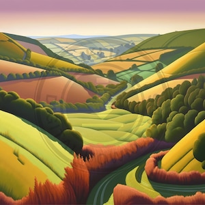 North Yorkshire Moors British Landscape Digital Download - Modern Wall Art Decor for a Magical Home.