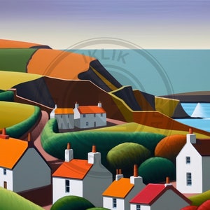 South Welsh Coast British Landscape Digital Download - Modern Wall Art Decor for a Magical Home.