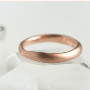 14k Yellow Gold Ring, 3mm Wedding Band, Handmade Organic band, Wabi-Sabi Ring, Engagement Ring, Stacking Ring {Wavy Ring}
