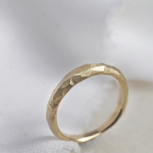 Texture Wedding Band, Brushed Ring, Hammered Band, 18k Gold Ring ,Handmade band ,Engagement Ring, Unique Wedding Ring, Rustic Ring, Couple's ring, Wabi-Sabi Ring