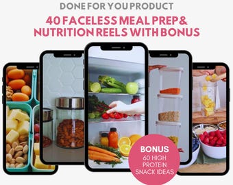 Meal Prep Reels: Faceless Nutrition, Cooking (Digital Download)