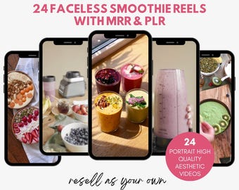 Smoothie Reels PLR MRR. Faceless Instagram Reels. Wellness Nutrition Reels. Healthy Food Drink Video. Nutrition Cooking. Food Instagram