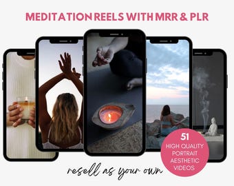 Meditation Reels with PLR MRR. Faceless Instagram Reels. Yoga Reels. Faceless Videos. Life Coach. Spiritual Reels. Mindfulness Reels. DFY