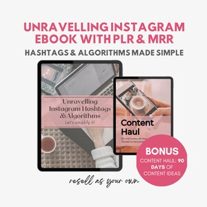 Instagram Guide eBook MRR & PLR. Resell eBook. Faceless Instagram Content. Instagram Algorithm.  Passive Income Guide, DfY Digital Marketing